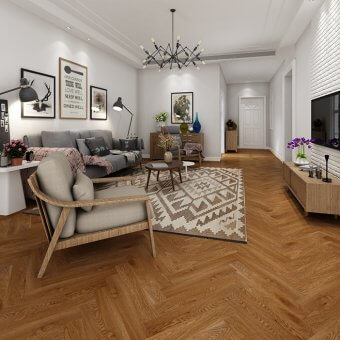 Authentic herringbone laminate flooring - Oak