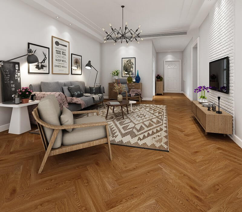 Authentic herringbone laminate flooring - Oak