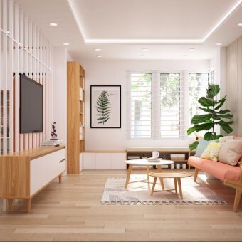 Mid century coral interiors
