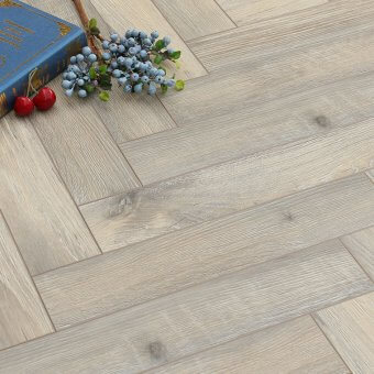 Bleached beech herringbone pattern