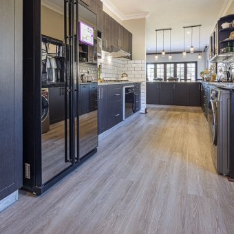 blue quartz in a kitchen